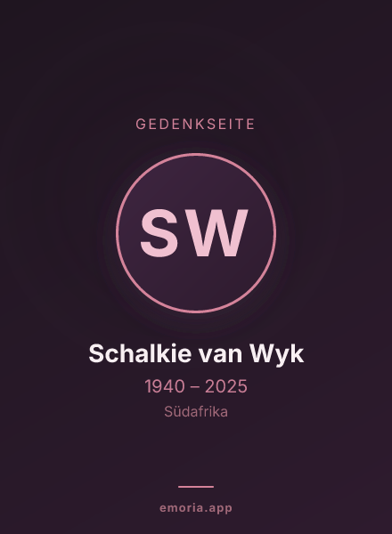 Gedenkportrait von Schalkie van Wyk