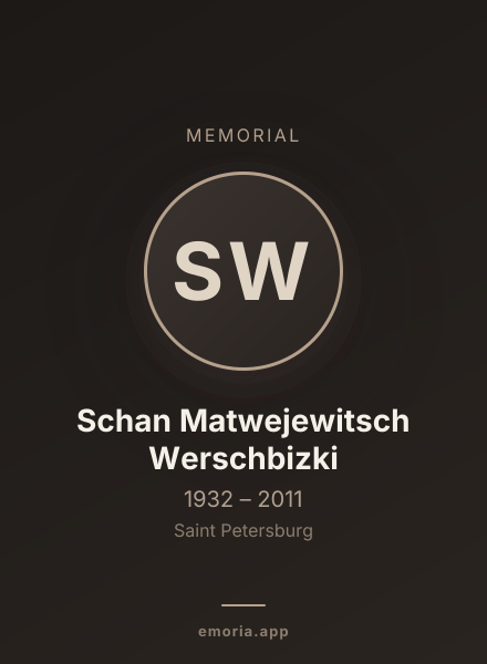 Memorial portrait of Schan Matwejewitsch Werschbizki