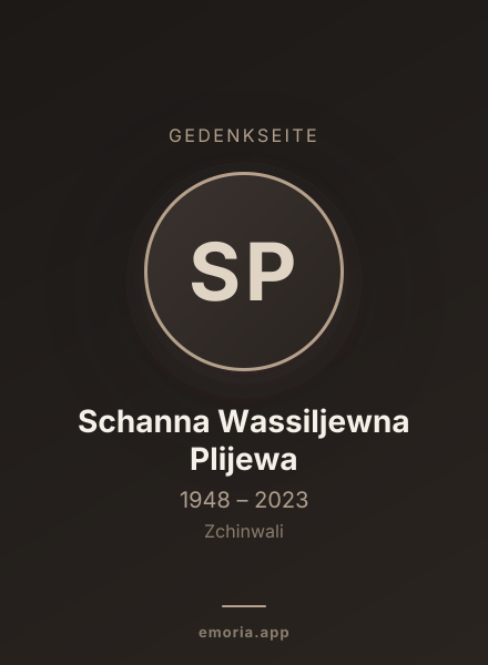 Gedenkportrait von Schanna Wassiljewna Plijewa