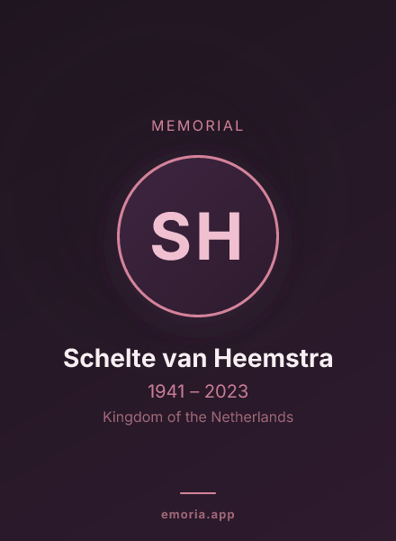 Memorial portrait of Schelte van Heemstra