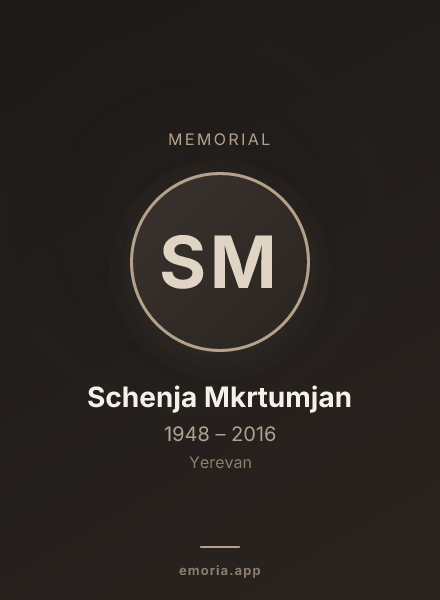 Memorial portrait of Schenja Mkrtumjan