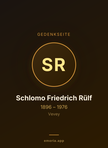 Gedenkportrait von Schlomo Friedrich Rülf