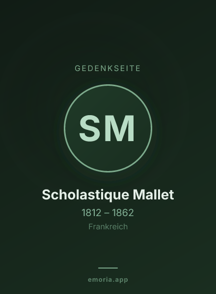 Gedenkportrait von Scholastique Mallet