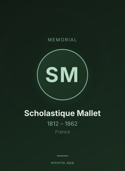 Memorial portrait of Scholastique Mallet