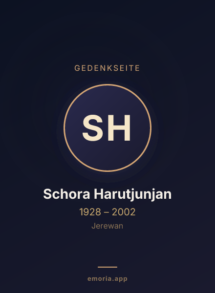 Gedenkportrait von Schora Harutjunjan