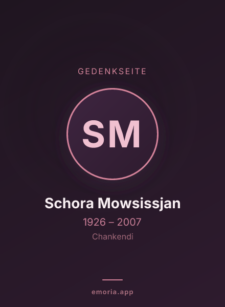 Gedenkportrait von Schora Mowsissjan