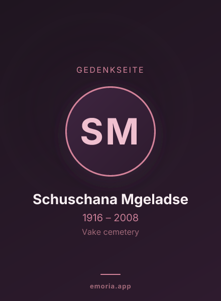 Gedenkportrait von Schuschana Mgeladse