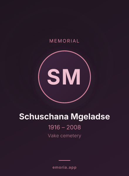 Memorial portrait of Schuschana Mgeladse