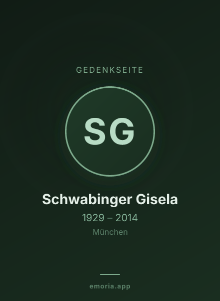 Gedenkportrait von Schwabinger Gisela