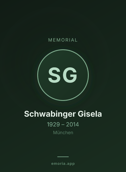 Memorial portrait of Schwabinger Gisela