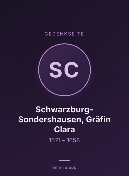 Gedenkportrait von Schwarzburg-Sondershausen, Gräfin Clara