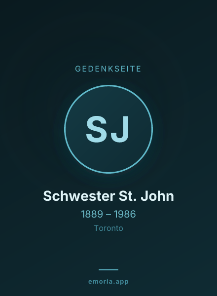 Gedenkportrait von Schwester St. John