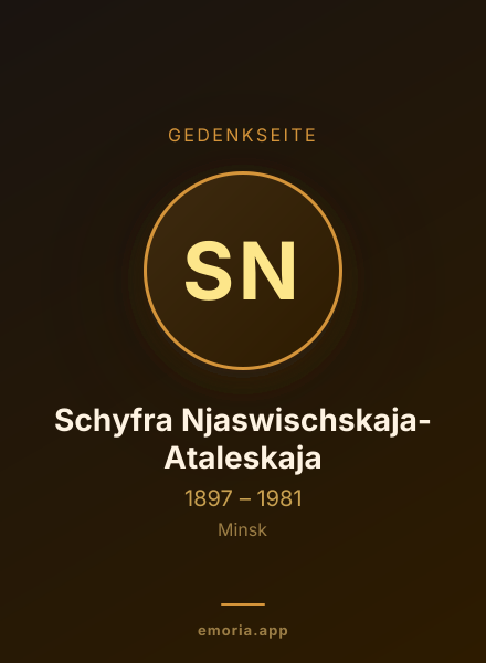 Gedenkportrait von Schyfra Njaswischskaja-Ataleskaja
