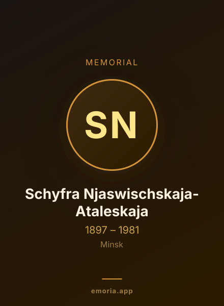 Memorial portrait of Schyfra Njaswischskaja-Ataleskaja