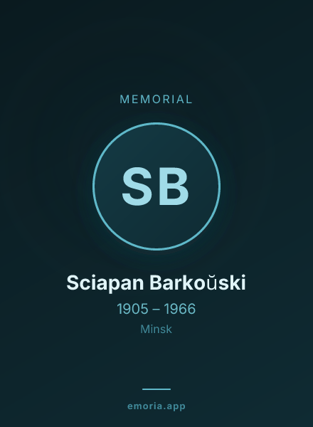 Memorial portrait of Sciapan Barkoŭski