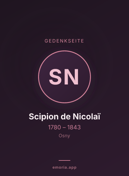 Gedenkportrait von Scipion de Nicolaï