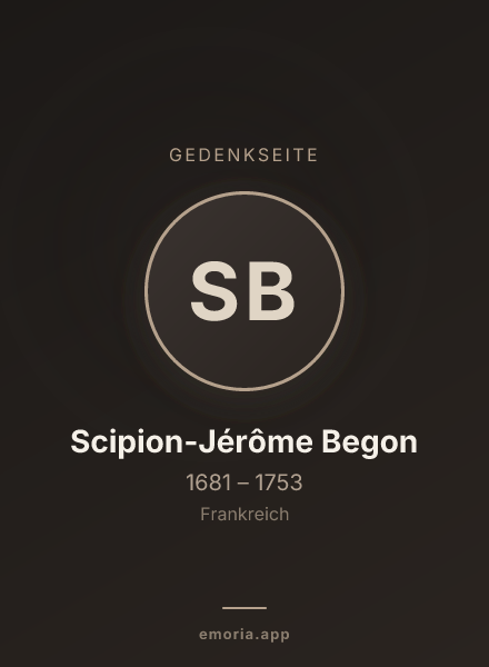 Gedenkportrait von Scipion-Jérôme Begon