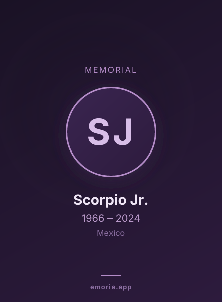 Memorial portrait of Scorpio Jr.