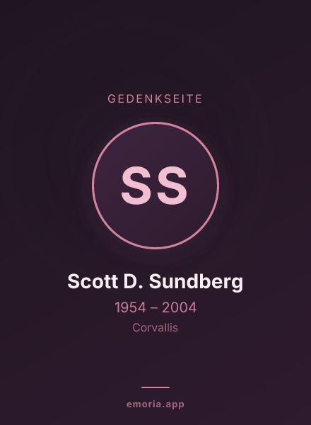 Gedenkportrait von Scott D. Sundberg