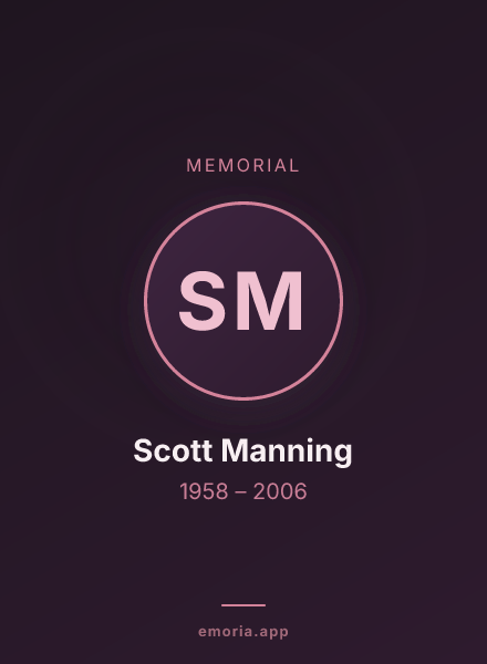 Memorial portrait of Scott Manning