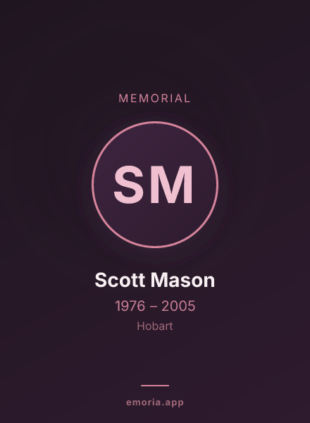 Memorial portrait of Scott Mason
