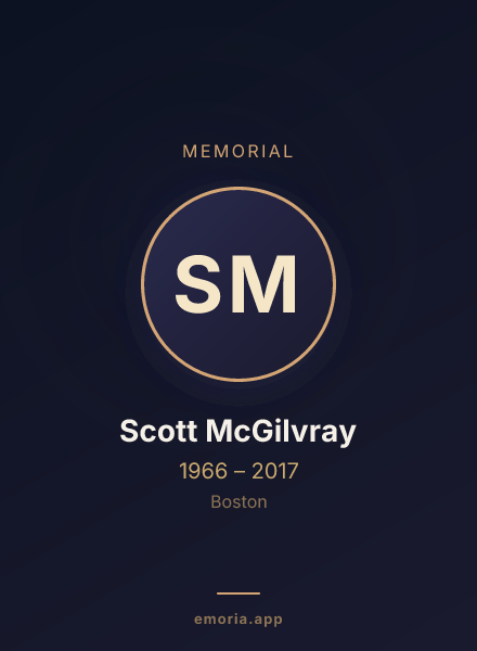 Memorial portrait of Scott McGilvray