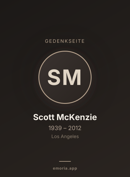 Gedenkportrait von Scott McKenzie