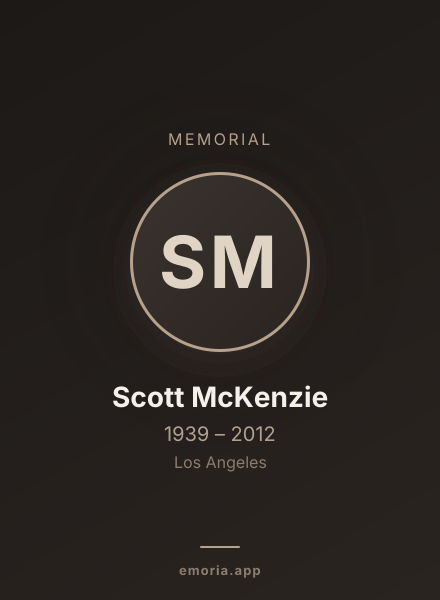 Memorial portrait of Scott McKenzie