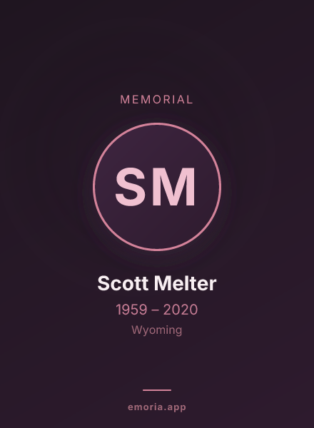 Memorial portrait of Scott Melter