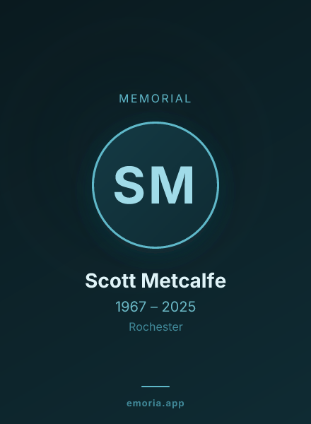 Memorial portrait of Scott Metcalfe