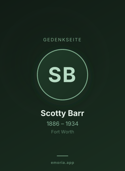 Gedenkportrait von Scotty Barr