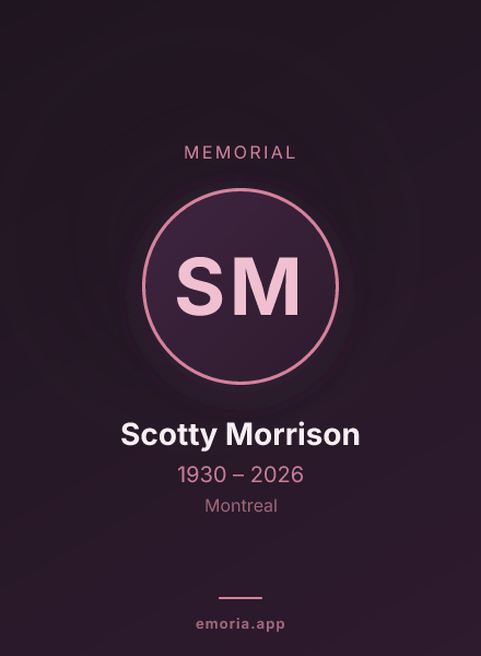 Memorial portrait of Scotty Morrison