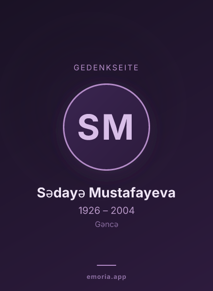 Gedenkportrait von Sədayə Mustafayeva