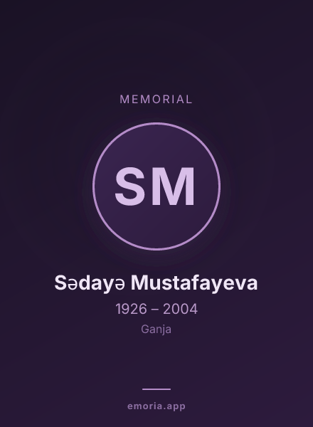 Memorial portrait of Sədayə Mustafayeva
