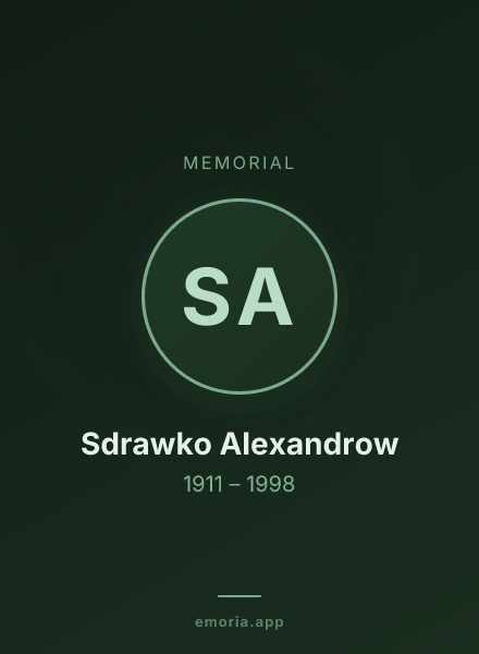 Memorial portrait of Sdrawko Alexandrow