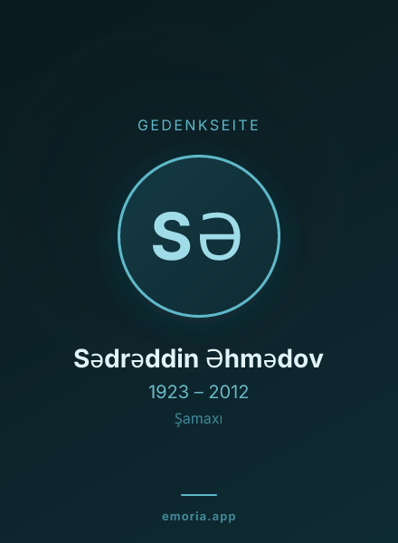 Gedenkportrait von Sədrəddin Əhmədov