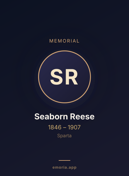 Memorial portrait of Seaborn Reese