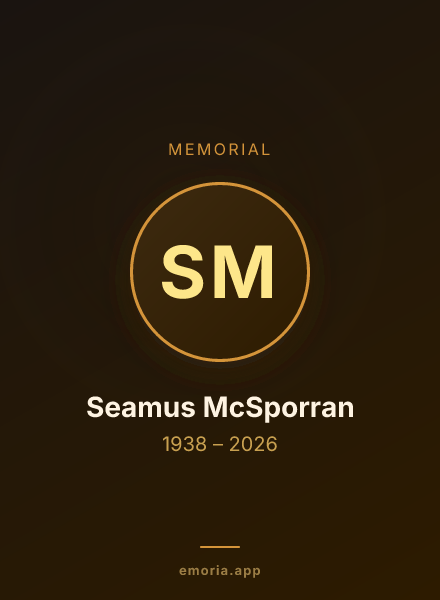 Memorial portrait of Seamus McSporran