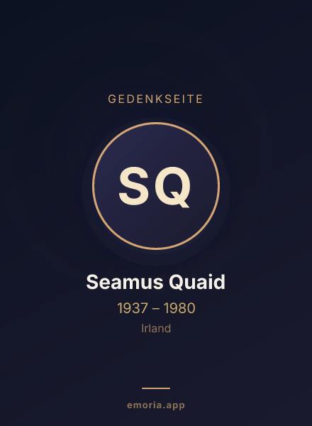 Gedenkportrait von Seamus Quaid