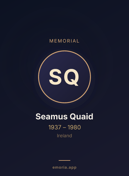 Memorial portrait of Seamus Quaid
