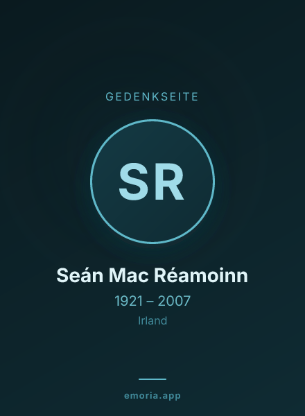 Gedenkportrait von Seán Mac Réamoinn
