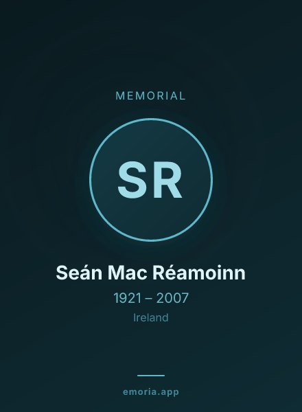 Memorial portrait of Seán Mac Réamoinn