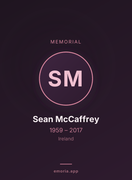 Memorial portrait of Sean McCaffrey
