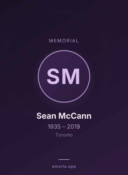 Memorial portrait of Sean McCann