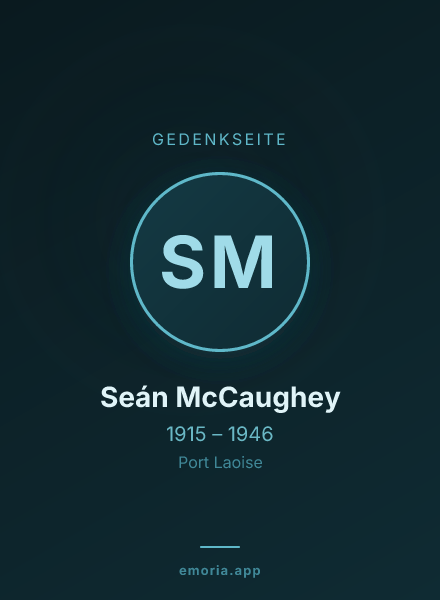 Gedenkportrait von Seán McCaughey