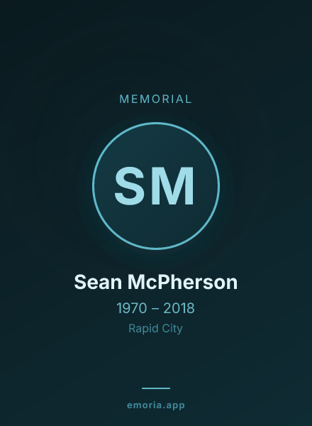 Memorial portrait of Sean McPherson