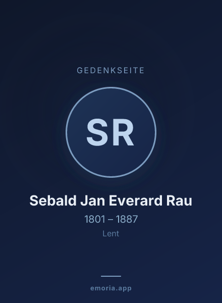 Gedenkportrait von Sebald Jan Everard Rau