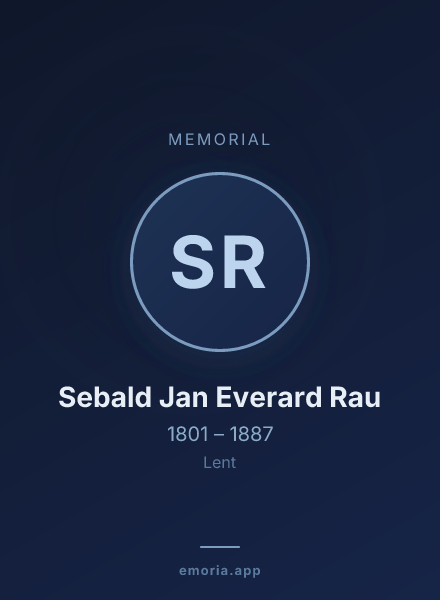 Memorial portrait of Sebald Jan Everard Rau