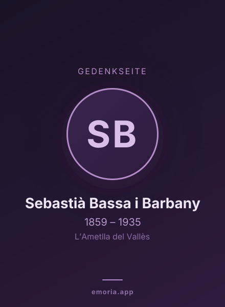 Gedenkportrait von Sebastià Bassa i Barbany