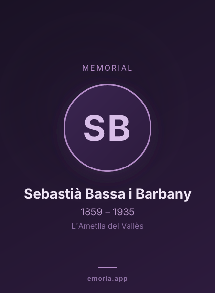 Memorial portrait of Sebastià Bassa i Barbany